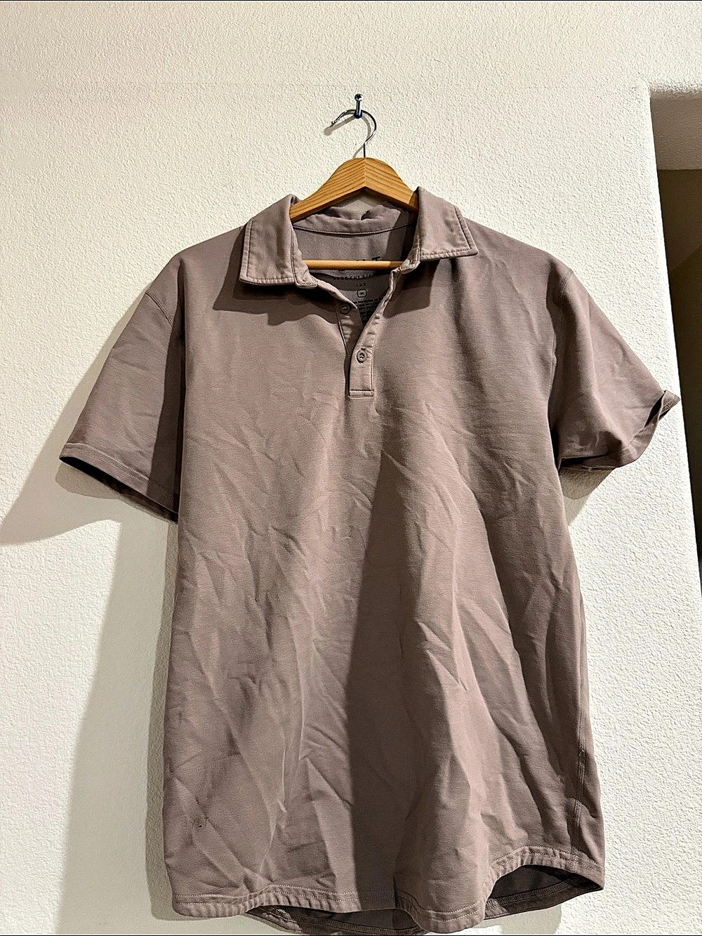 BYLT Basics Drop-Cut LUX Polo Short Sleeve Brown